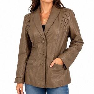 Vintage Avanti Genuine Leather Jacket Brown Ghained Cowhide‎ 10